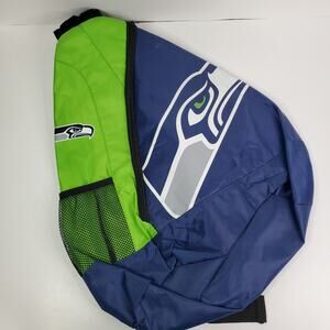 Seattle Seahawks Sling Bag Single Strap Backpack Forever Collectibles Green Blue